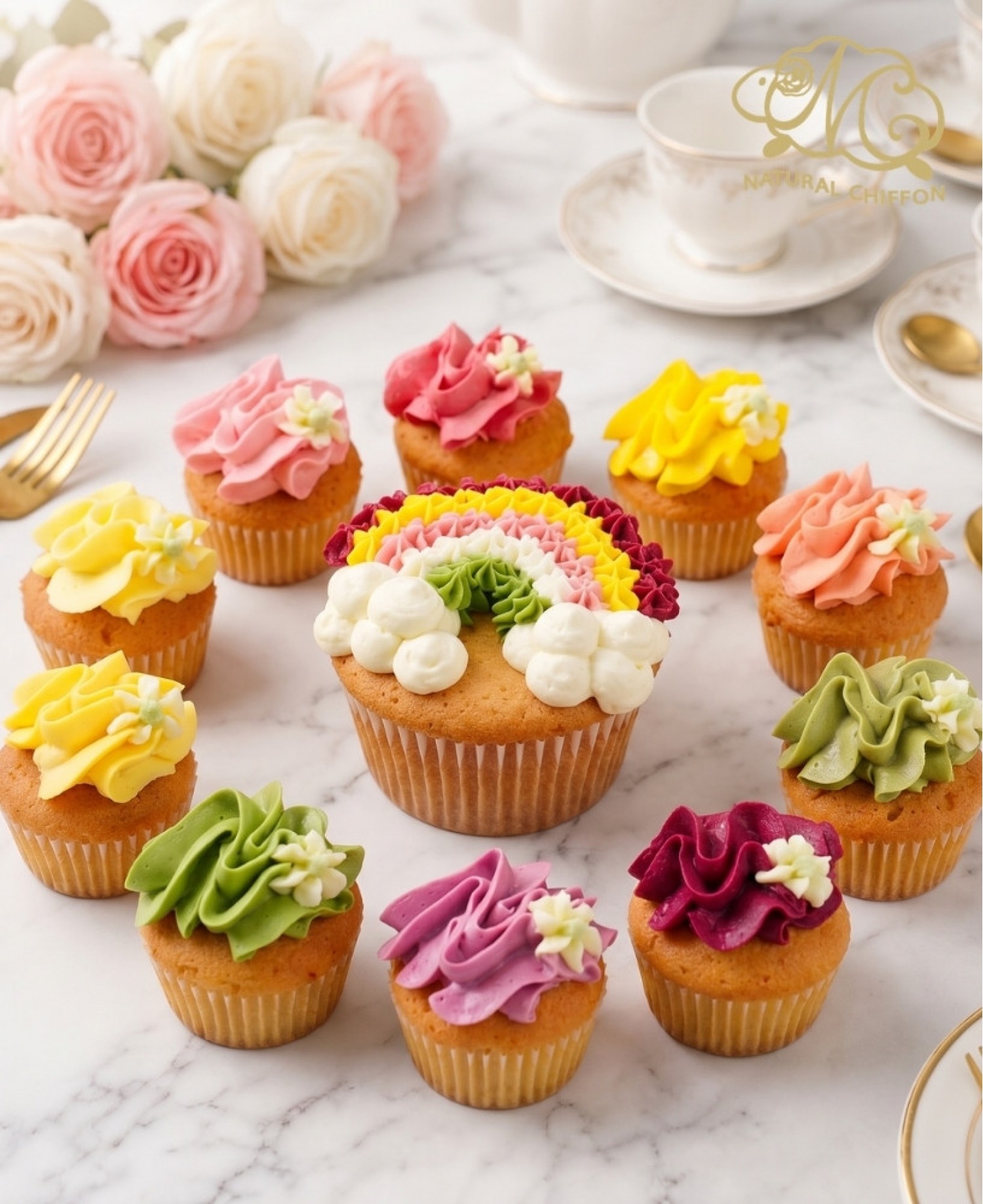 彩虹1大10小Cupcake禮盒